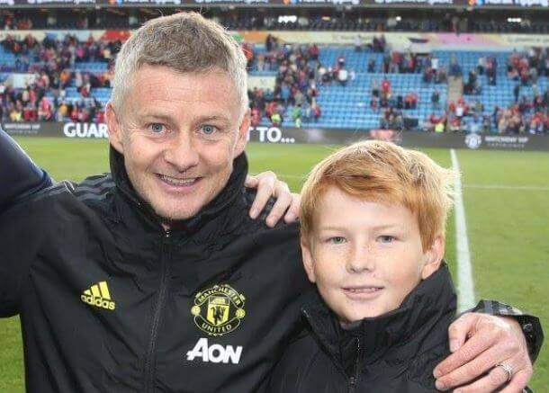 Elijah Solskjaer with his father, Ole Gunnar Solskjaer.